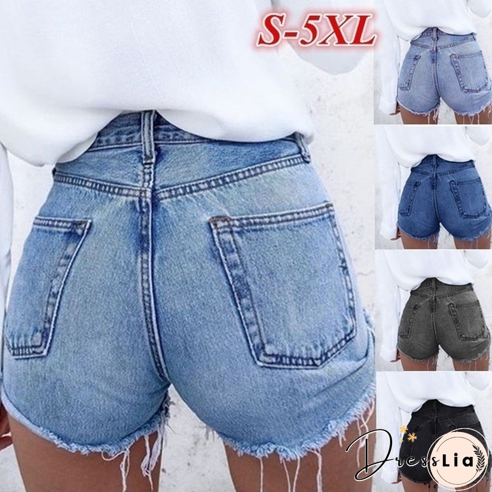 Summer Womens Fashion Hot Style Bodycon Ripped Denim Short Slim Fit Jean Short Pant