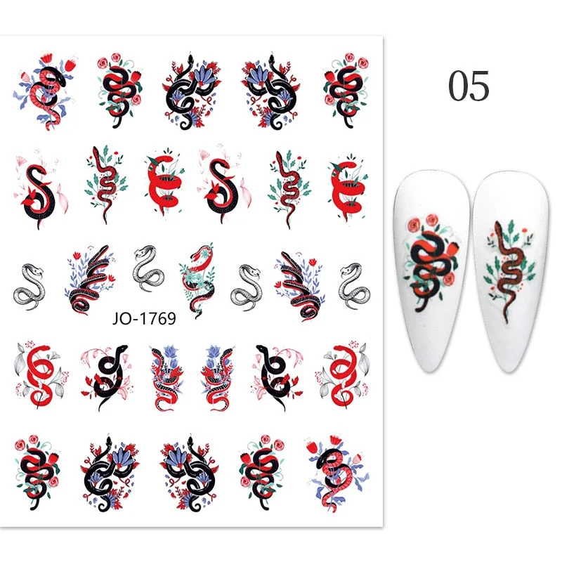 1PC Lemon Banana Nail Water Decals Watermelon Avocado Fruit Flower Leaf Water Transfer Sliders Nail Stickers For Nails Manicures-Nail Inspo