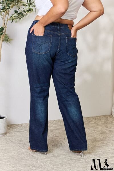 MidiSono - Judy Blue Full Size Button-Fly Straight Jeans