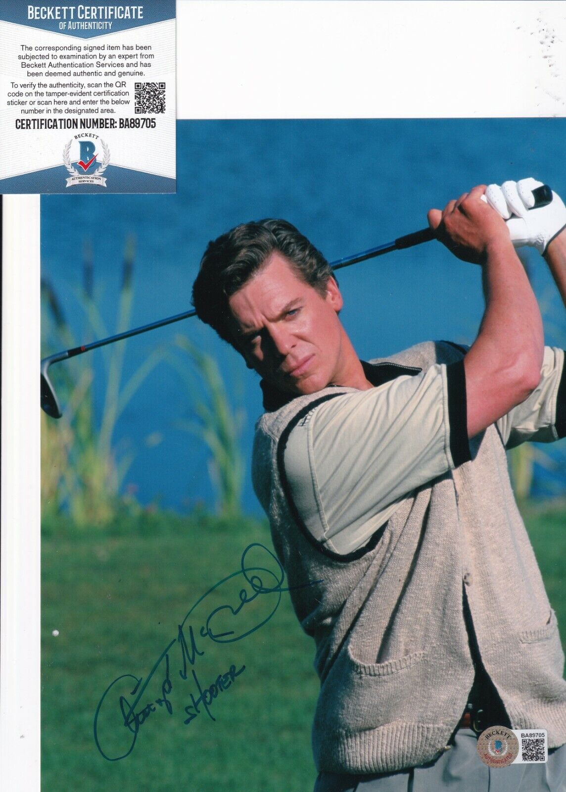 CHRISTOPHER MCDONALD signed (HAPPY GILMORE) Movie 8X10 Photo Poster painting BECKETT BAS BA89705