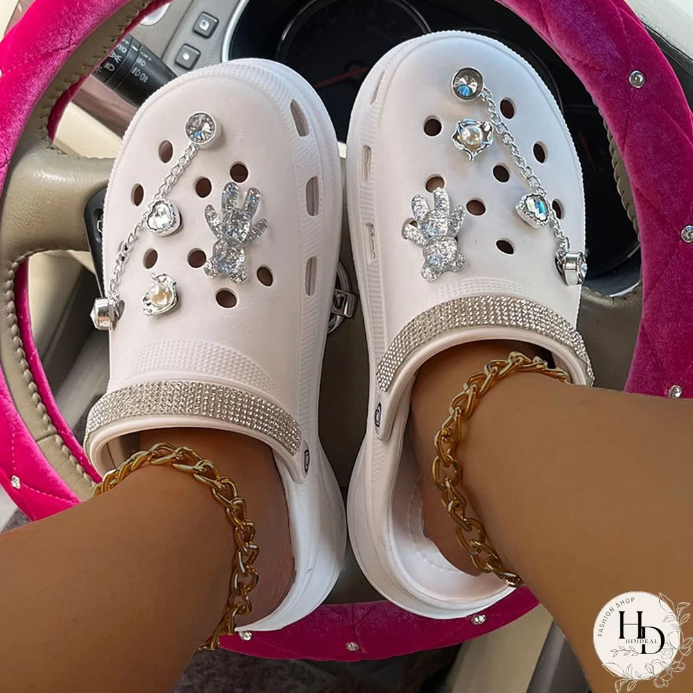 Black Fashion Casual Hollowed Out Patchwork Round Comfortable Shoes