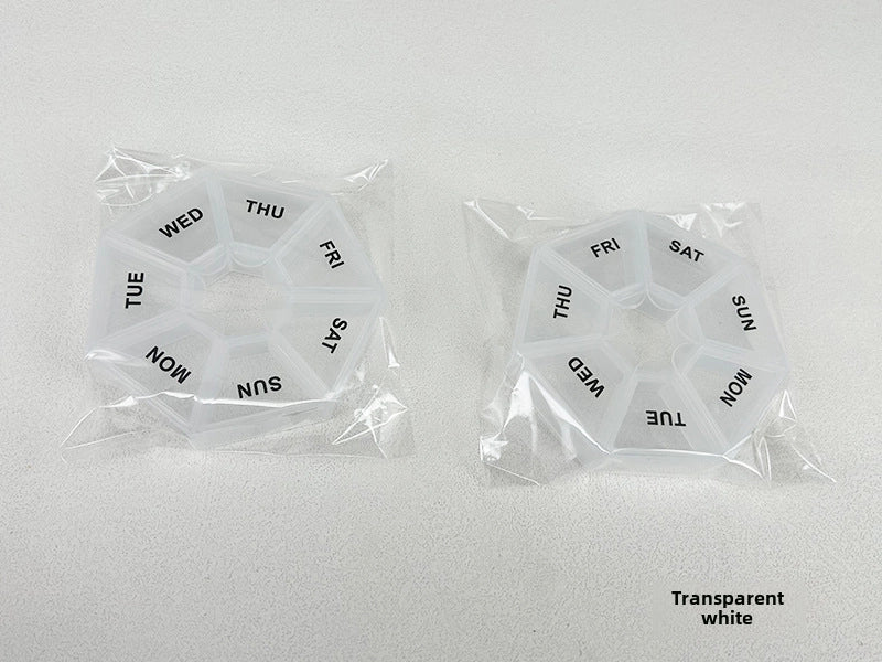 7-corner Medicine Box For One Week Round 7-grid Portable Small Medicine Box For One Week Mini 7-day Portable Medicine Jewelry Box