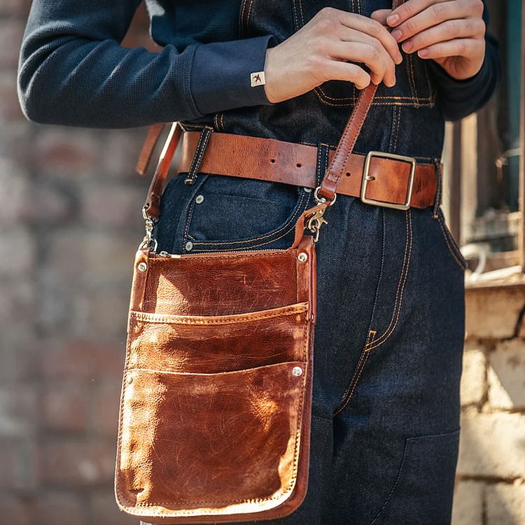 old vintage PU crossbody bag