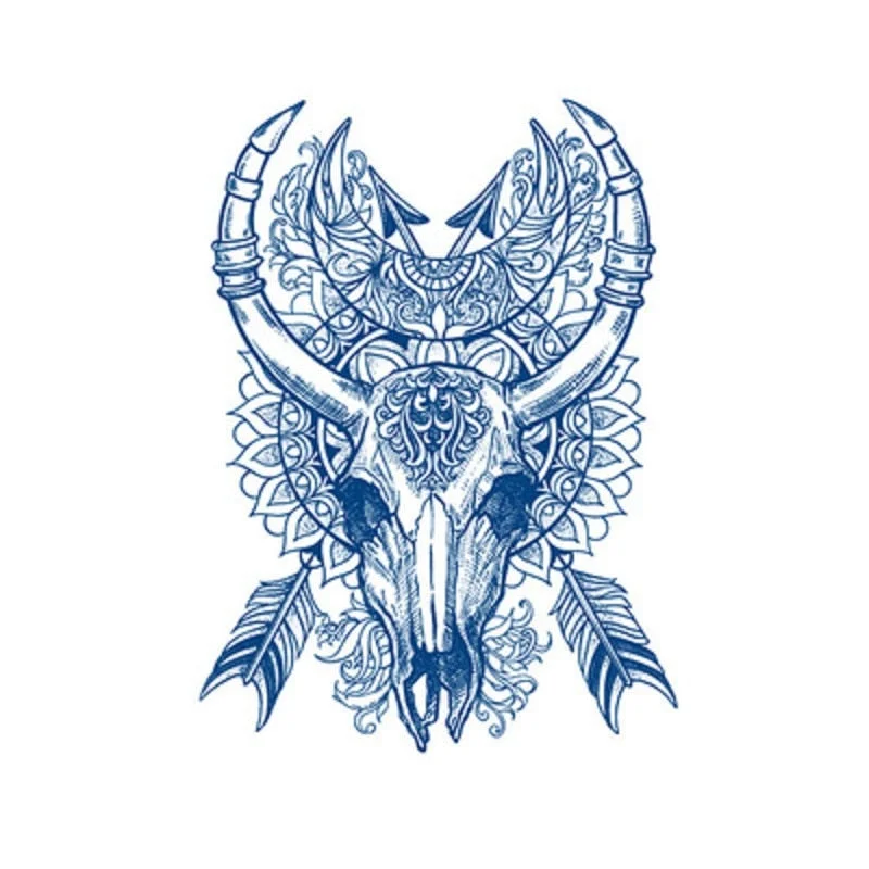 1PC Waist Sexy Body Art Ink Juice Flower Lion Flash Tattoos Lasting Waterproof Temporary Tattoo Sticker For Men Women Fake Tatoo