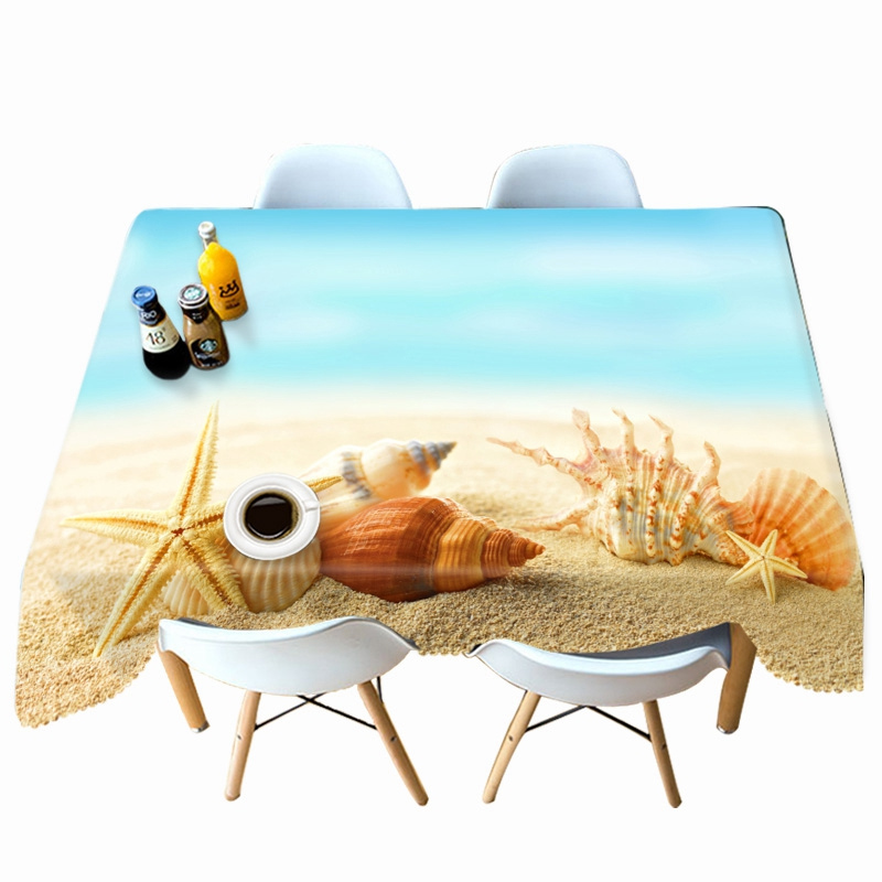 

Sea Star Conch and Drift Bottle - 3D Tablecloth, 140*180cm, 501 Original
