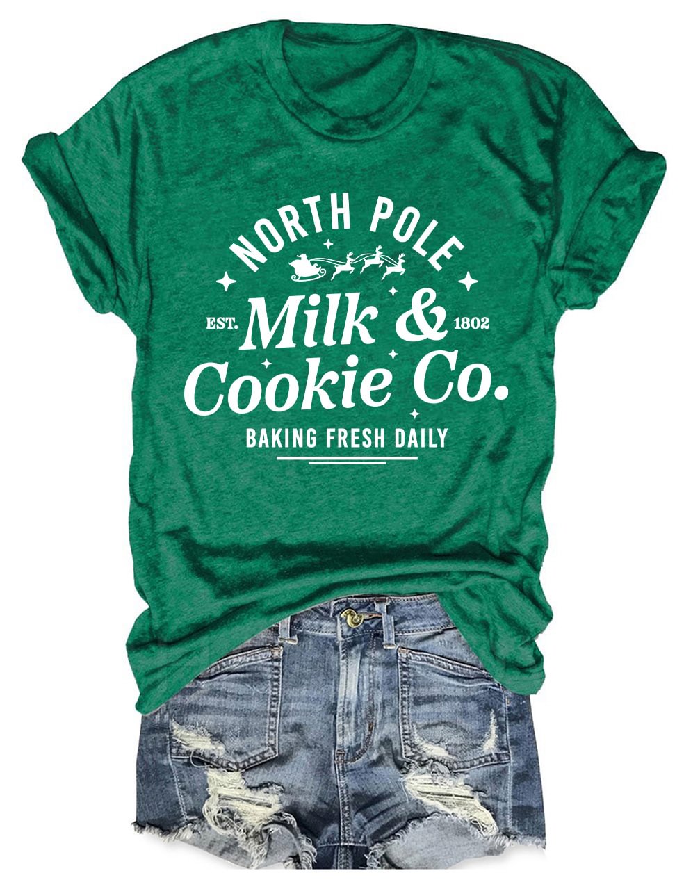 North Pole Milk & Cookies Co Christmas T-Shirt