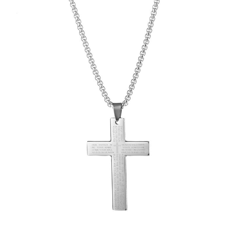 Fashion Cross Stainless Steel Titanium Steel Plating Pendant Necklace 1 Piece