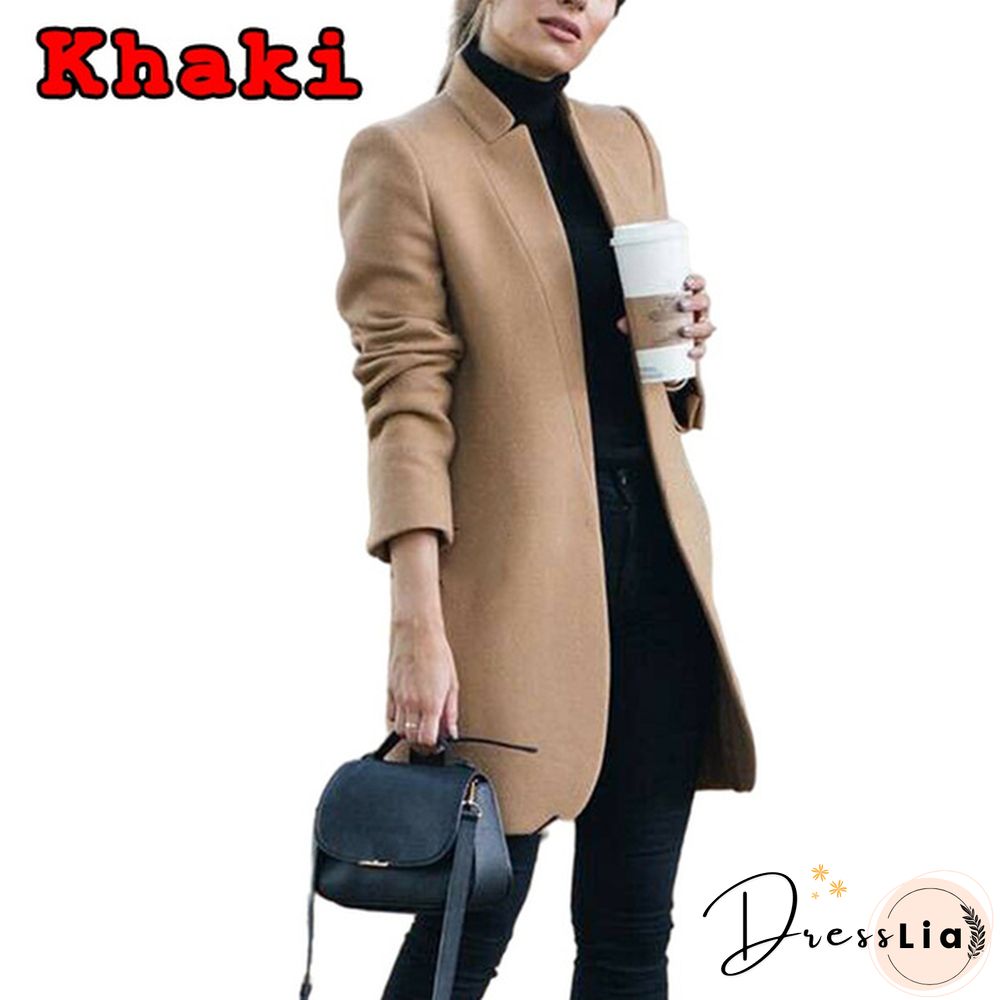 Fashion Women Autumn Winter Long Sleeve Coat Loose Warm Lightweight Jackets Casual Solid Color Parka Cardigans