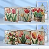 (US Local)6Pcs Retro Tulip DIY Diamond Painting Greeting Card 5D Drill Painting Card Kit