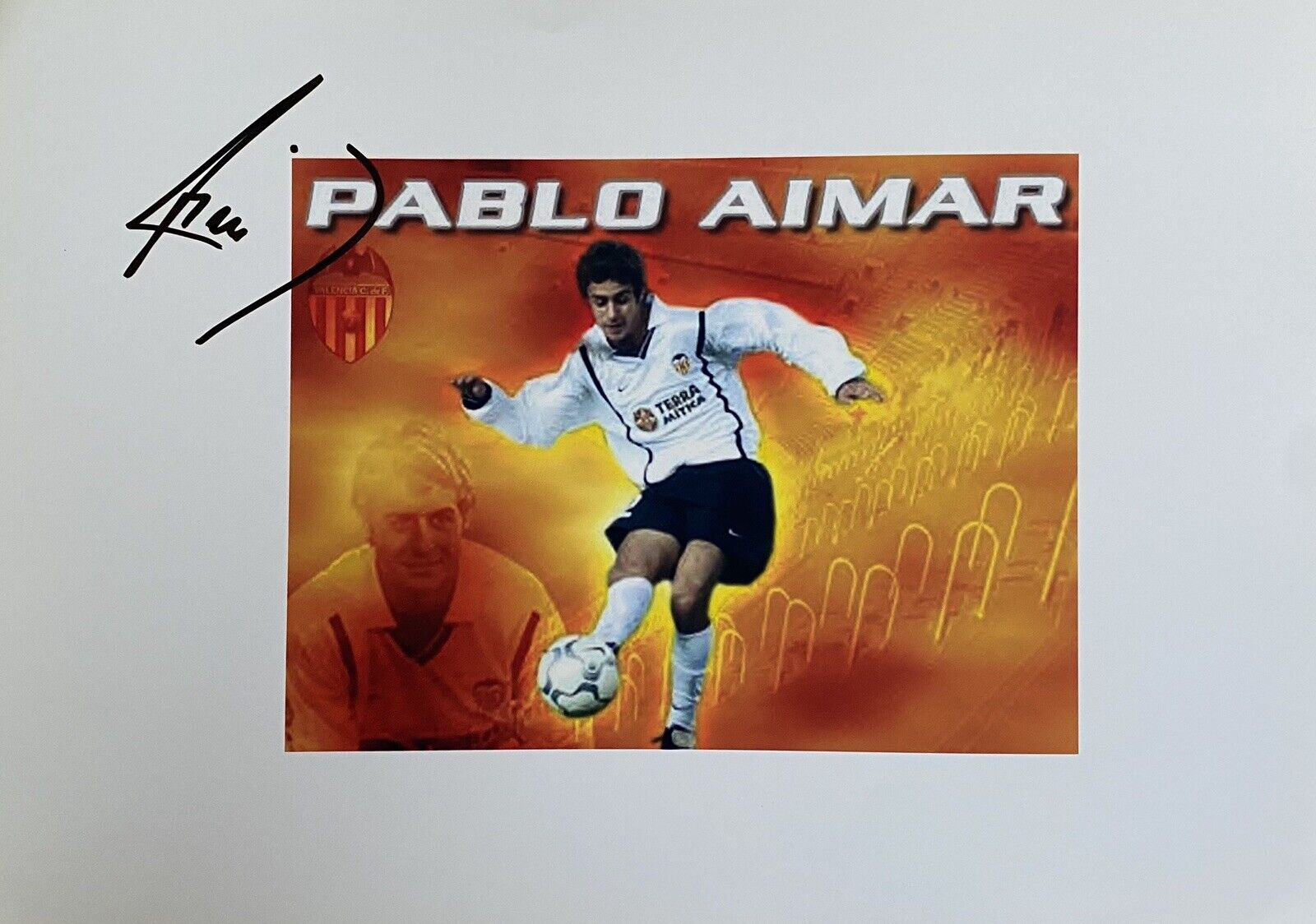 Pablo Aimar Hand Signed 10x8 Valencia Photo Poster painting, Argentina, River Plate, 1