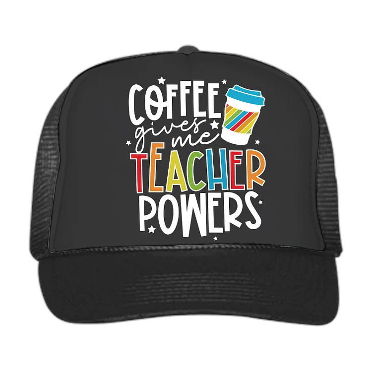 Eagerlys Coffee Gives Me Teacher Powers Mesh Cap