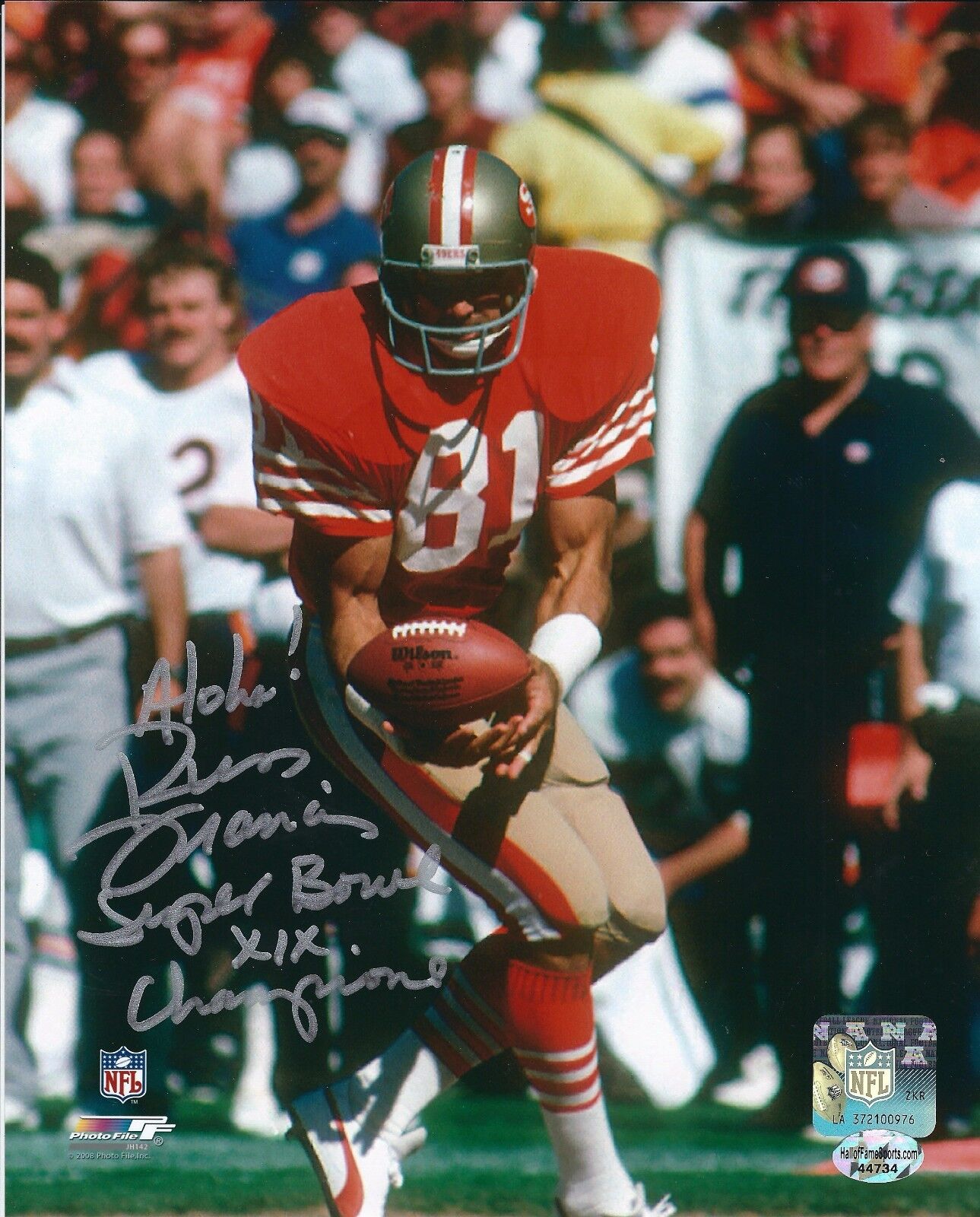 Signed 8x10 RUSS FRANCIS San Francisco 49ers Autographed Photo Poster painting - w/COA