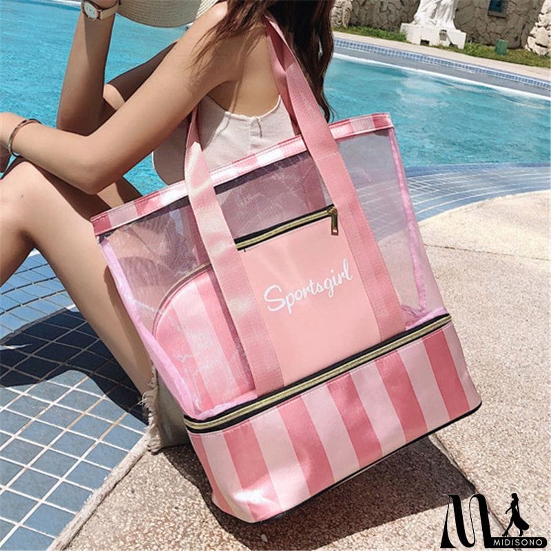 MidiSono - Wet & Dry Separation Waterproof Extra-Large Beach Tote Bag