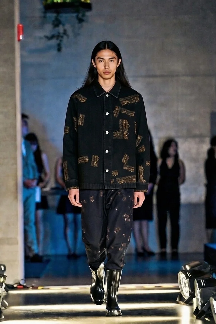 DUOHAN ZHANG Unisex Poetry Print Jacket - 8 Recycled Water Bottles - Black