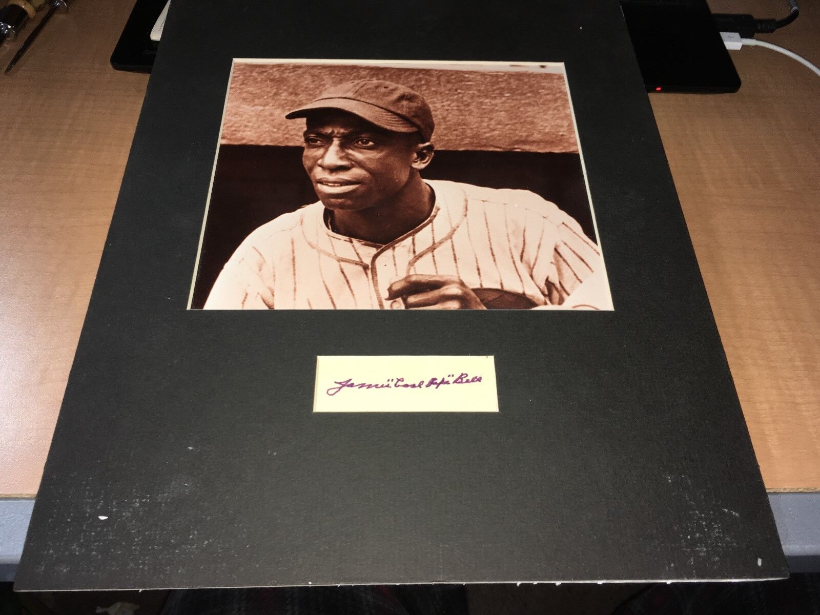 James Cool Papa Bell Negro Leagues Signed Cut Matted With Photo Poster painting W/Our COA