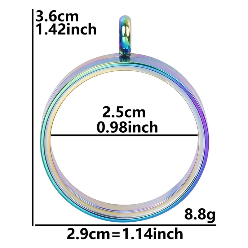 2 Pieces 304 Stainless Steel 18K Gold Plated Circle Solid Color Polished Pendant