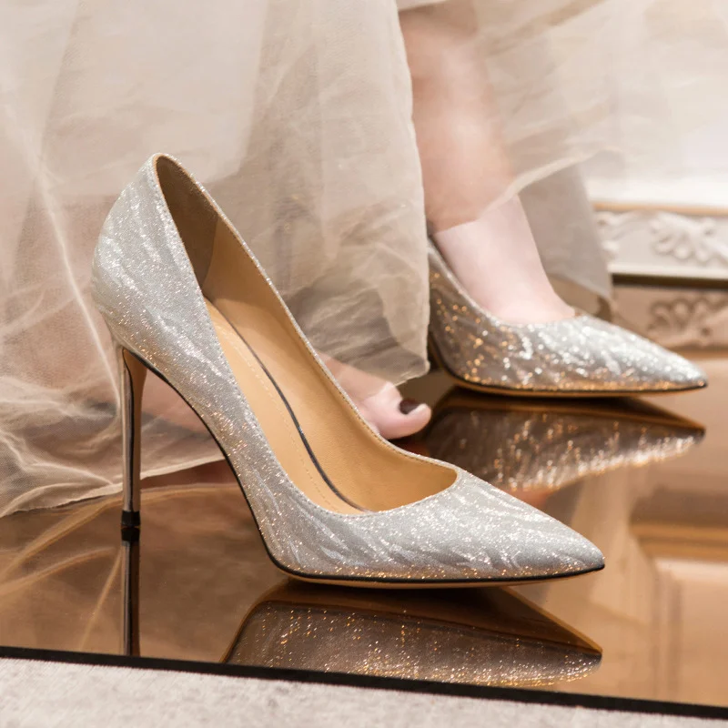 Breakj Breakj Wedding Shoes 2025 New Bridal Shoes Show Wedding Dress Two Wearing Crystal Shoes Wedding Dress High Heels