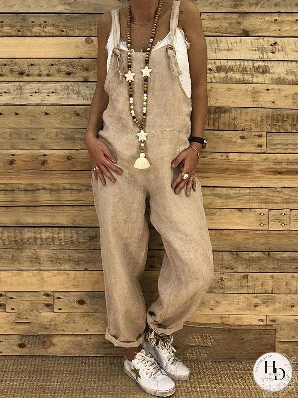 High-waist Loose Bandage Jumpsuits