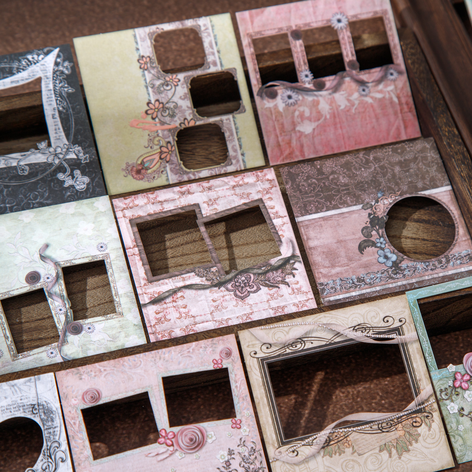 스티커 - 순간의 추억 시리즈 빈티지 레이스 프레임 테두리