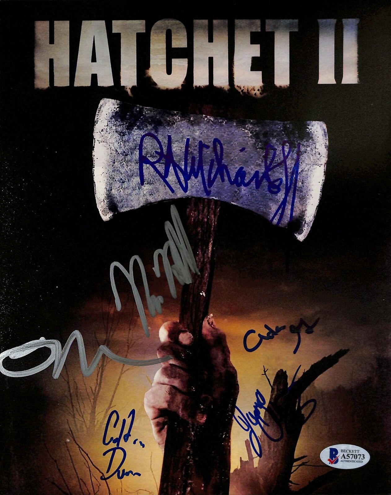 Hatchet 2 (6) Kane Hodder, Mears +4 Authentic Signed 8x10 Photo Poster painting BAS #A57073