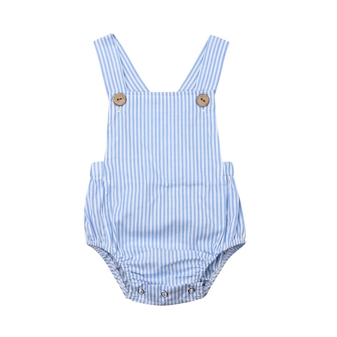 2019 Baby Summer Clothing 0-3Y Newborn Infant Baby Boy Girl Cotton Bodysuit Striped Solid Casual Jumpsuit Outfits Sunsuit