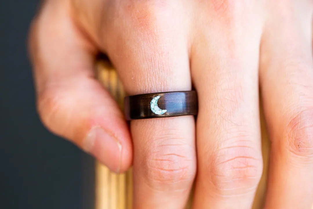 Crescent Moon in Raw Turquoise