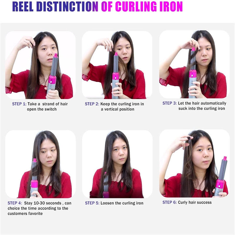 Five-in-one Curling Iron Hair Comb Multifunctional Straight Roll Dual-purpose Hot Air Comb Automatic Curling Iron Manufacturers