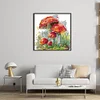 Red Mushroom In Grass-14CT Stamped Cross Stitch 21*21cm/8.27*8.27in tapestrymarket