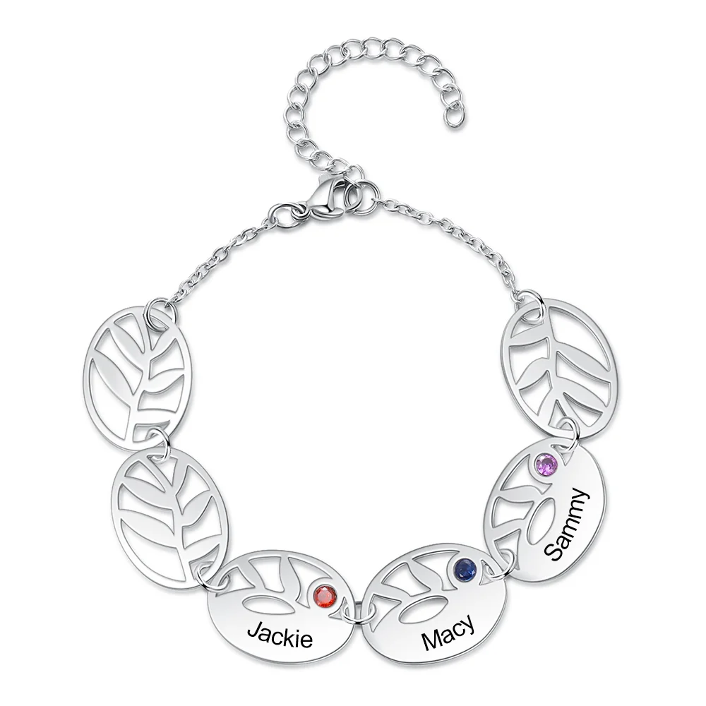 3 Namens und 3 GeburtssteineArmband Kettenmachen