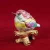 Metal enamel cartoon cute bird home decoration storage box