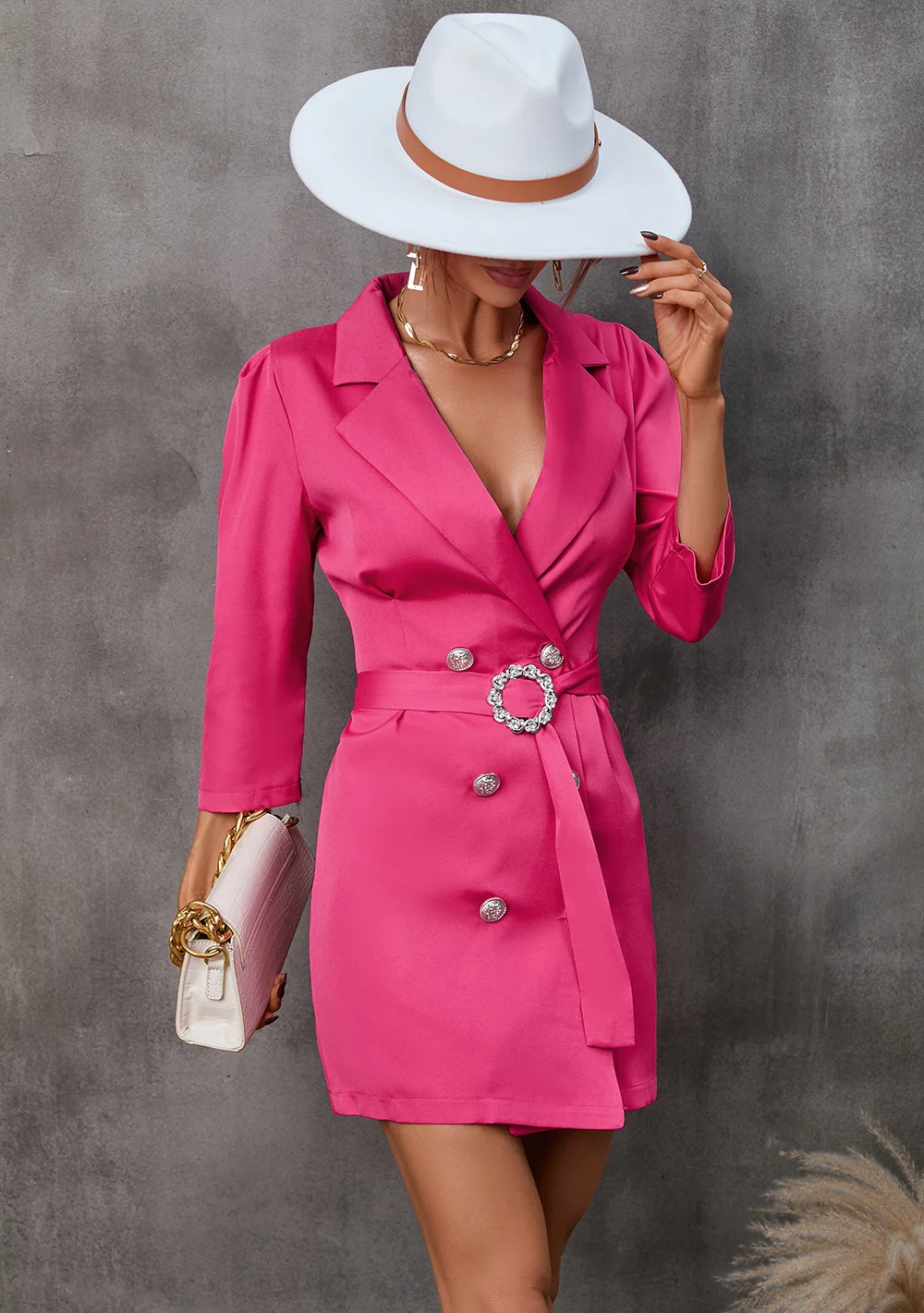 Churchf Women's Wear Station Autumn Seven-Minute Sleeve Suit Group Dress