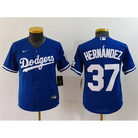 Youth Los Angeles Dodgers #37 Teoscar Hernandez Blue Stitched Baseball Jersey