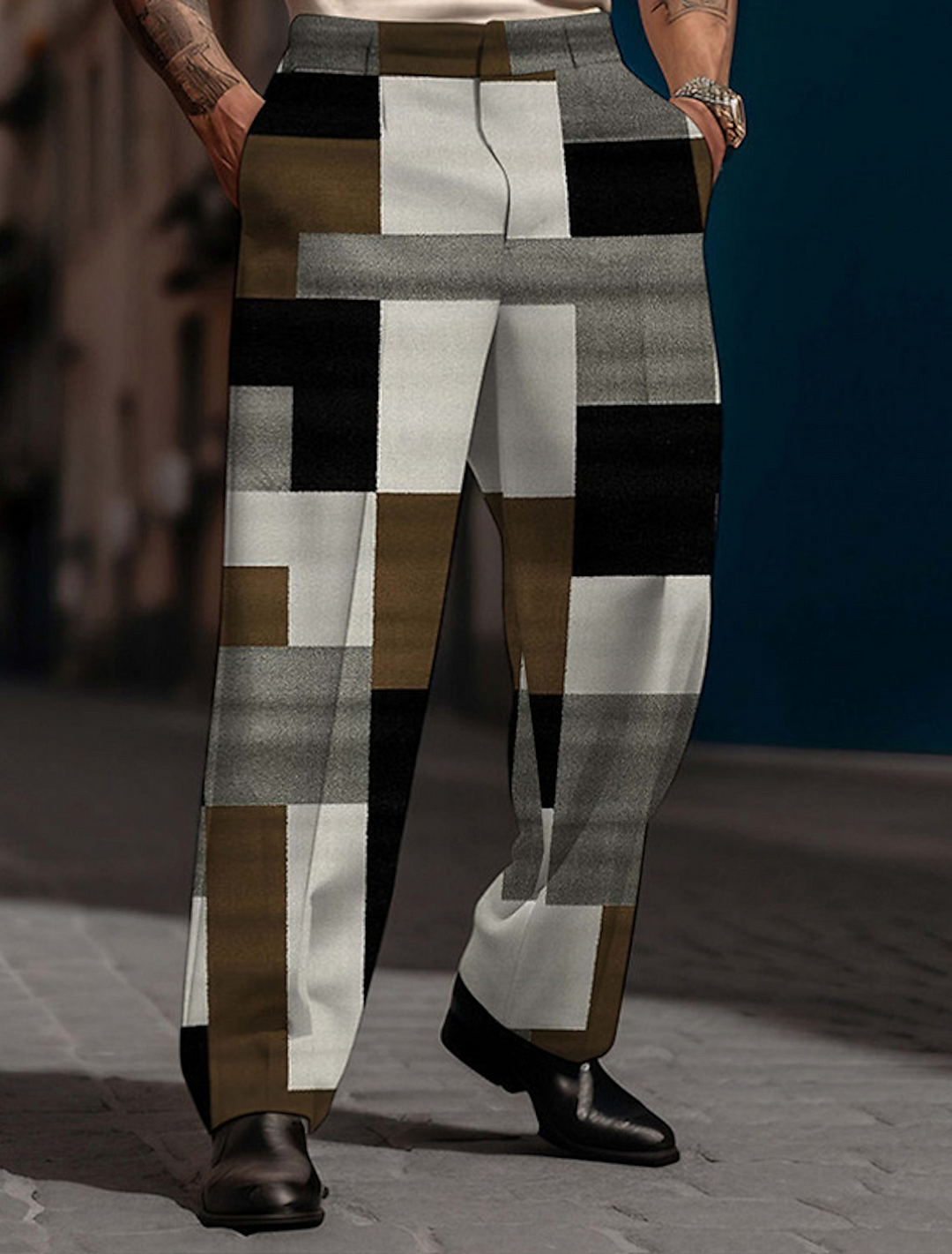 Men's Geometric Casual 3D Printed Street Pants 003