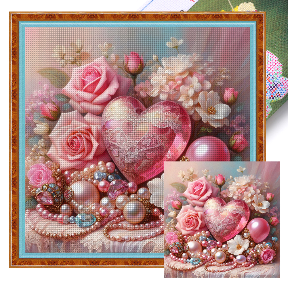 Love Rose Full 11CT Pre-stamped Canvas(45*45cm) Cross Stitch