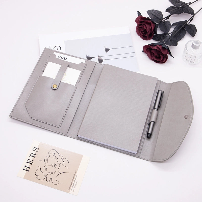 1 Piece Solid Color Learning Back To School Pu Leather Business Notebook