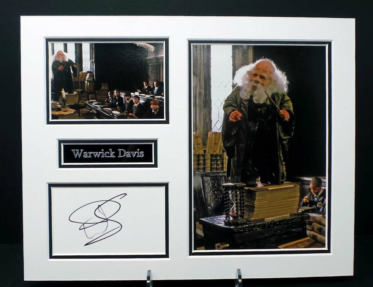 Warwick DAVIS Signed & Mounted Harry Potter Flitwick Photo Poster painting Display AFTAL RD COA