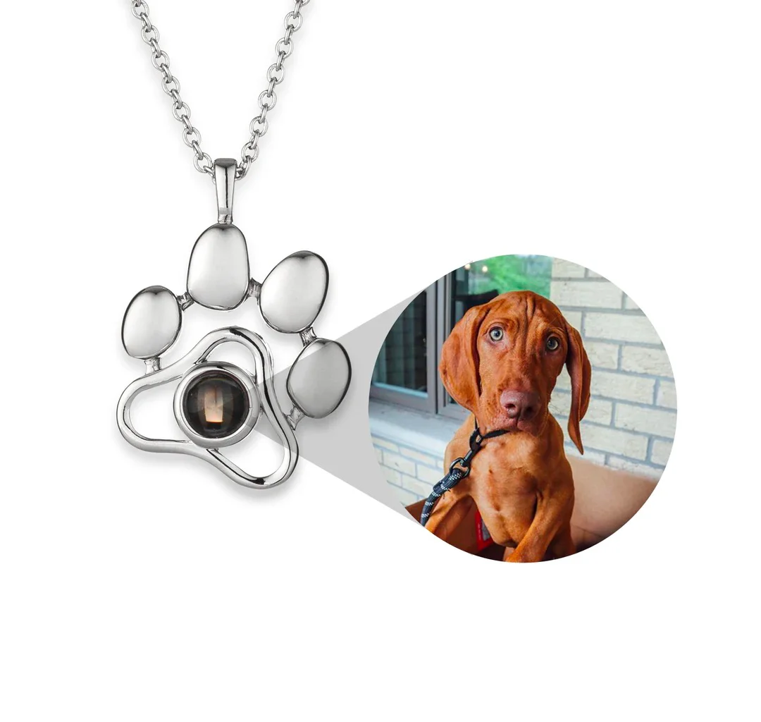 Projector Picture Custom Personalized Pet Photo Necklace 925 Silver wetirmss