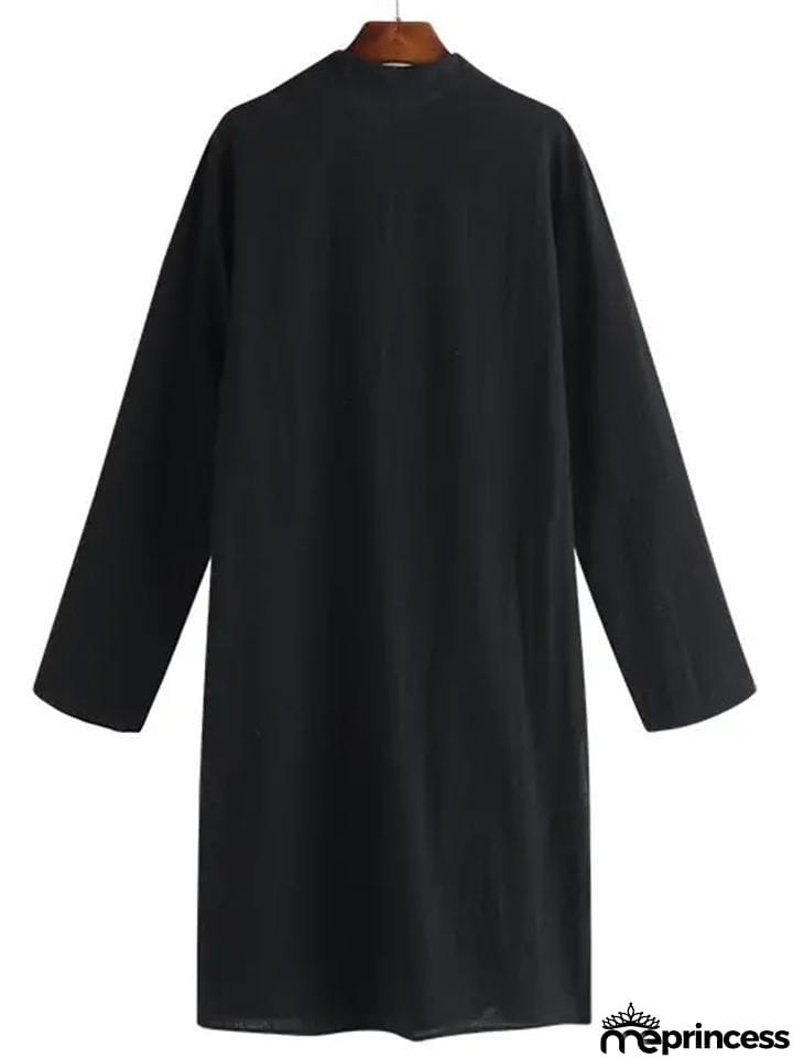 Men's Indian Traditional Kurta Solid Color Cotton Long Shirts Ethnic Outfits