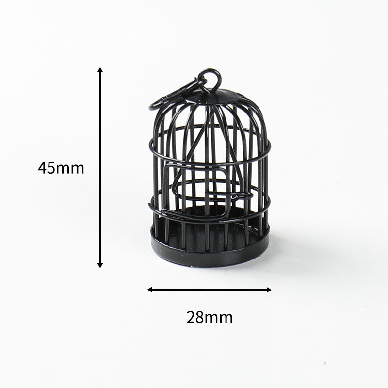 Mini Bird Metal Cage for Dollhouse