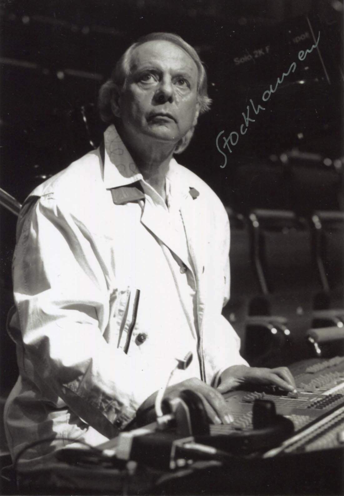 GERMAN COMPOSER Karlheinz Stockhausen autograph, signed Photo Poster painting