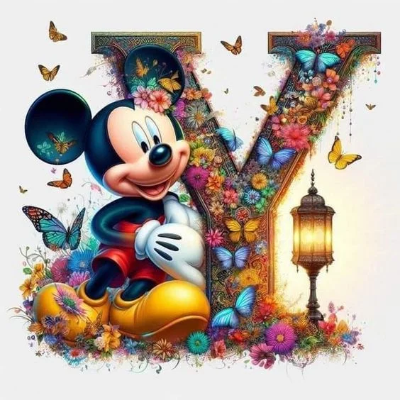 Diamond Painting - Full Round Drill - Minnie Mickey Alphabet(Canvas|40*40cm)