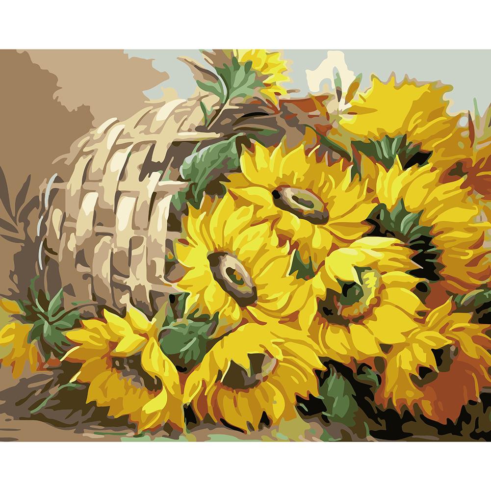 

40*50CM Paint By Numbers-Basket Sunflower, 501 Original