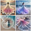 (Multi-Style) Beach Dress Girl-11CT Stamped Cross Stitch 45*45cm/17.72*17.72in
