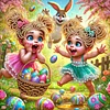 Twin Egg Girl - Crystal Rhinestone Diamond Painting
