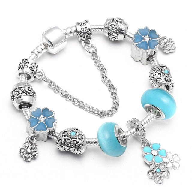 YOY-Vintage Silver Color Charms Bracelets for Women