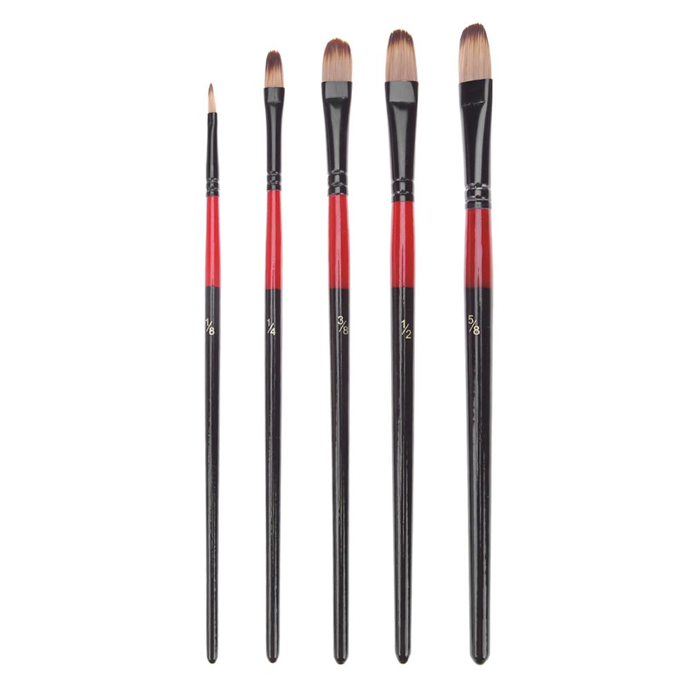 

5pcs Nylon Hair Aluminum Tube Paint Brush (Circular), 501 Original