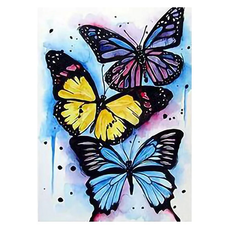 Butterfly - 11CT 3 Strands Threads Printed Cross Stitch Kit - 40x50cm(Canvas)