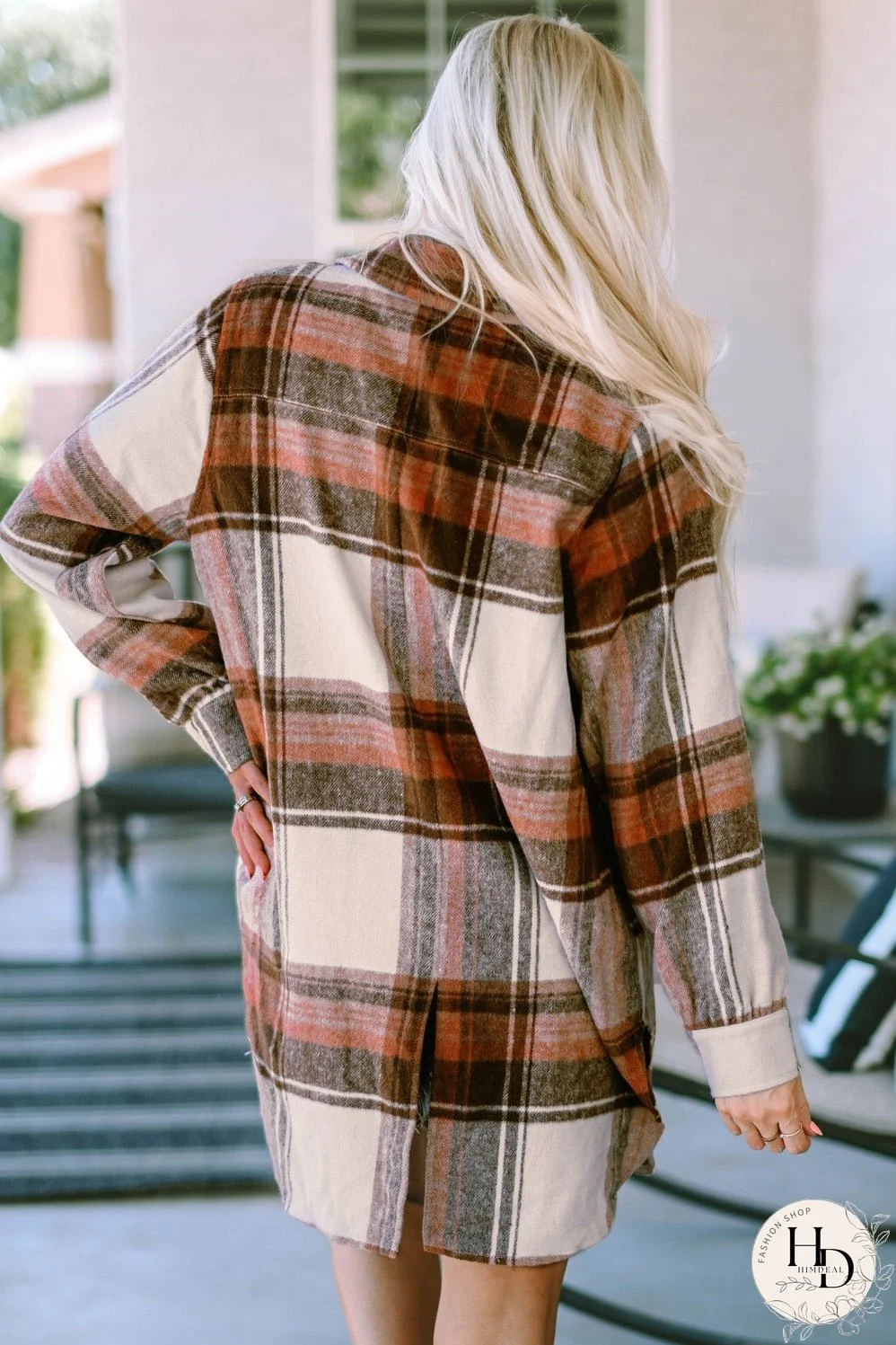 Warm Plaid Shirt Jacket for Fall