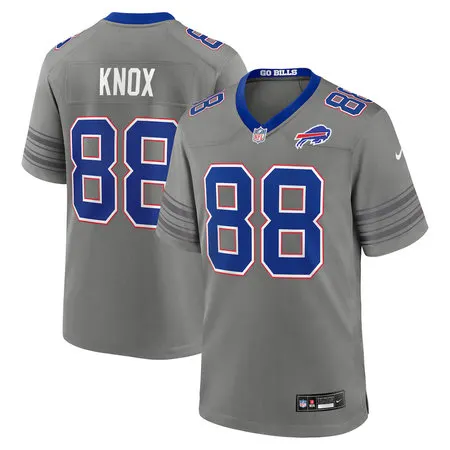 Men's Buffalo Bills #88 Dawson Knox Nike Gray Nickel City Game Jersey