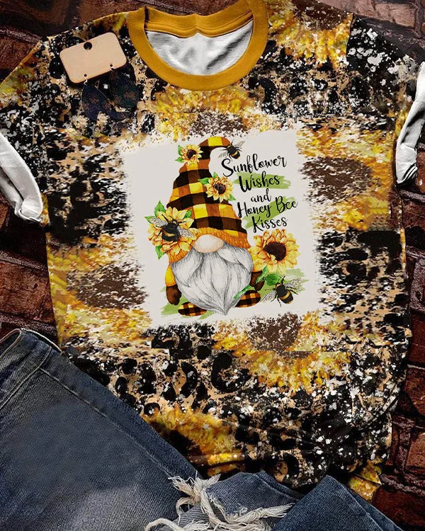 Sunflower Gnome Bleached Shirt